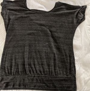 Grey, sparkle stripe top